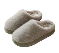 Genérico Zapatos Con Relleno Casual - Zapatos Hogar Mujer Zapatillas Invierno Cálidas Zapatillas Mujer Chic Y Cómodas Zapatillas Antiderapant Zapatillas De Algodón Semi-Abiertas, gris, 40 EU