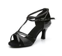 Genérico Zapatos de Baile con Blanda Tacones Cómodos para Práctica Social y Ocio Mujer Elegante (Black, 39)