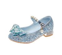 Genérico Zapatos de Ballet para Niñas con y Adornos de Cristal Calzado Cómodo y Duradero para Uso Diario Ideal para Pequeñas Bailarinas (Blue, 29.5 Little Child)