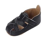 Genérico Zapatos de caminar para bebés con blanda sandalias ligeras y flexibles para primeros pasos diarios recién nacidos (Black, 0-6 Months)