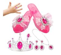 Genérico Zapatos de Disfraz para Niñas - Tacones Antideslizantes de Juego con Pendientes - Zapatos de para Niñas - para Juguetes, Uso Diario, Exteriores, Acción de Gracias, Vacaciones, Cumpleaños,
