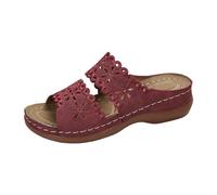 Genérico Zapatos de mujer Sandalias de cuña de suela gruesa Sandalias de una pierna con huecos de flores de moda