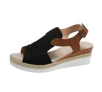 Genérico Zapatos de mujer Sandalias de suela gruesa con cuña Sandalias de playa bohemias transpirables con de pez a la moda