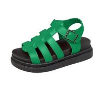 Genérico Zapatos De Mujer Sandalias retro de verano tejidas ra mujer zapatos lanos uela gruesa sandalias informales y cómodas Rosa lo Fiesta (Green, 41)