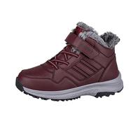 Generico Zapatos de nieve para mujer de lana, botas de nieve de invierno para las mujeres Fondo plano grueso antideslizante Punta Lace Up Hook Loop Color sólido Peluche cálido y cómodo Botas de