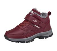 Generico Zapatos de nieve para mujer de lana, botas de nieve de invierno para las mujeres Fondo plano grueso antideslizante Punta Lace Up Hook Loop Color sólido Peluche cálido y cómodo Botas de