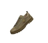 Genérico Zapatos de protección Laboral Resistentes al Desgaste Entrenamiento Militar Ropa de Trabajo Hombres Lienzo Antideslizante Zapatos de liberación de Trabajo (Amarillo,44)
