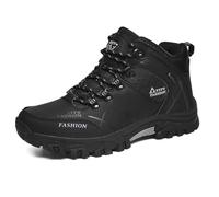 Genérico Zapatos De Seguridad para Hombre - Zapatillas Hombre Negras - Botas De Senderismo De Caña Alta Botas Cálidas para Exteriores Zapatos De Trekking Duraderos para Aventuras