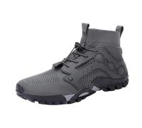 Genérico Zapatos de senderismo al aire libre para hombres, antideslizantes, ropa de trabajo, deporte, natación, piscina infantil, rastreo, fuera de la carretera y en el río, gris oscuro, 42 EU