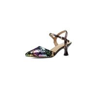 Genérico Zapatos de Tacón Bajo Correa Tobillo Lentejuelas Flores Mujer Punta Fina Destalonados Tejido Jacquard Zapatos de Vestir Fiesta Boda Novia