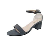 Genérico Zapatos de Tacon Mujer Sandalias Negras Anchas Sandalias para Mujer Damas Toe Causal Zapatos Hollow Out Tacones Altos Cuñas Negras Verano Comodos (Grey,38)