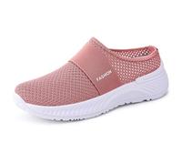 Genérico Zapatos de verano casuales para mujer, transpirables, no sofocante, con un estribo, medias zapatillas, suelas suaves, zapatos ortopédicos para mujer, rosa, 42 EU