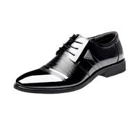 Genérico Zapatos De Vestir Hombre - Zapatos De Cuero De Retales con Cordones Brillantes Y Punta Estrecha Informales Formales De Negocios Transpirables para Hombres
