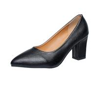 Genérico Zapatos De Vestir Mujer, Tacones Altos Elegantes para Mujer para Cualquier Ocasión Punta Puntiaguda Moderna Tacones Gruesos Casuales Diseño Sin Cordones con Parte Superior De Cuero Duradero