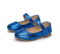 Genérico Zapatos de vestir para niñas Mary Jane bailarinas princesas para boda planos de noche para fiesta y escuela. (Blue 24.5 Toddler) 2026