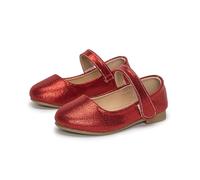 Genérico Zapatos de vestir para niñas, Mary Jane, bailarinas, princesas, para boda, planos, de noche, para fiesta y escuela. (Red, 34 Big Kids)