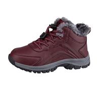 Genérico Zapatos Deportivos De Alta Gama para Mujeres Otoño Invierno Exterior Algodón Cuero Antideslizante Caminar Caliente Engrosamiento, rojo, 38 EU
