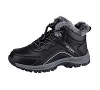 Genérico Zapatos Deportivos De Alta Gama para Mujeres Otoño Invierno Exterior Algodón Cuero Antideslizante Caminar Caliente Engrosamiento, Le Noir, 45 EU