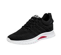 Genérico Zapatos Deportivos de Malla para Hombre Ligeros y Transpirables con Cordones y tacón Oculto Elevador Ideales para Uso Informal y Entrenamiento Diario (Black, 37)