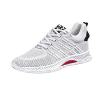 Genérico Zapatos Deportivos de Malla para Hombre Ligeros y Transpirables con Cordones y tacón Oculto Elevador Ideales para Uso Informal y Entrenamiento Diario (White, 37)
