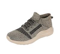 Genérico Zapatos Deportivos de otoño a la para Hombre, Malla Tejida Ligera con Fondo, Transpirable, con Cordones elásticos Bicicleta Playera (Khaki, 43)