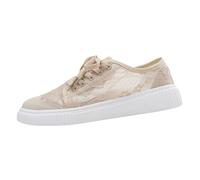 Genérico Zapatos Deportivos Mujer Zapatos Cómodos de Lona Hueca de Malla Transpirable con Encaje,Informales,Deportivos,Pequeños,Blancos,para Tabla,Novedad Deportivas (Beige,37)