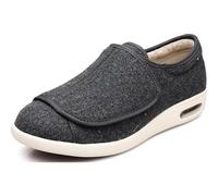 Genérico Zapatos Diabéticos para Hombres Zapatillas para Rehabilitación Ortopédicos Ajustables Zapatillas para Caminar Zapatos Preventivos de Salud para la Hinchazón del Pie(Gray,39 EU)