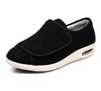 Genérico Zapatos Diabéticos para Hombres Zapatillas para Rehabilitación Ortopédicos Ajustables Zapatillas para Caminar Zapatos Preventivos de Salud para la Hinchazón del Pie(Negro,45 EU)