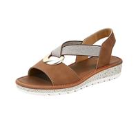 Genérico Zapatos Dorados Fiesta Sandalias de mujer ligeras con puntera abierta cuña uela uave y banda elástica ideales para actividades al ire libre Zapatos Comodos (Brown, 42)