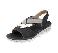 Genérico Zapatos Dorados Fiesta Sandalias de mujer ligeras con puntera abierta cuña uela uave y banda elástica ideales para actividades al ire libre Zapatos Comodos (41)