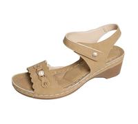 Genérico Zapatos Fiesta Comodos Sandalias de cuña de erlas ra mujer cómodas, con tiras y uela uave elegantes, versátiles, informales y erfectas ra (Brown, 42)