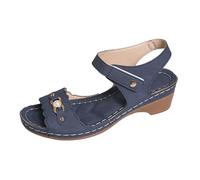 Genérico Zapatos Fiesta Comodos Sandalias de cuña de erlas ra mujer cómodas, con tiras y uela uave elegantes, versátiles, informales y erfectas ra (Blue, 38)