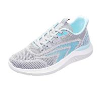 Genérico Zapatos Fluchos Mujer Zapatillas Fascitis Plantar 2023 Primavera Nuevo Ligero Parte Inferior Transpirable Casual Estudiante Zapatos para Correr Cien con Zapatos Mujer Comodos (Grey, 37)