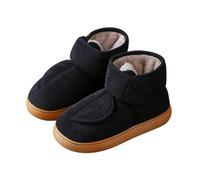 Genérico Zapatos For Diabéticos De Apertura Amplia Ancho Ancho, Botas De Nieve Cálidas For Personas Mayores Con Cierres Ajustables, Zapatos Antideslizantes For Edema Y Pies Hinchados(Black,42)