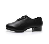 Genérico Zapatos HombreZapatos de Claqué Profesionales con Suela Dividida y Cordones de Cuero Sintético para Hombre (Black, 45)