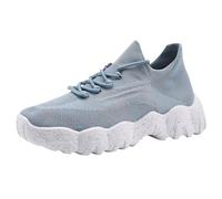 Genérico Zapatos Malla Mujer - Zapatos De Malla Tejidos con Mosca para Mujer Calzado Informal Antideslizante con Suela Gruesa Y Tacón Inclinado Zapatos Que Aumentan La Altura Novedad De 2024