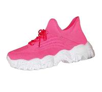 Genérico Zapatos Malla Mujer - Zapatos De Malla Tejidos con Mosca para Mujer Calzado Informal Antideslizante con Suela Gruesa Y Tacón Inclinado Zapatos Que Aumentan La Altura Novedad De 2024
