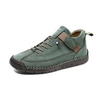 Genérico Zapatos Moda y Deporte para Mujeres Rojo de Cuero Sintético Costura Manual, Suela Flexible de Goma con Cordones para Diario Paseos Plantillas Zapatos Confort, verde militar, 43 EU