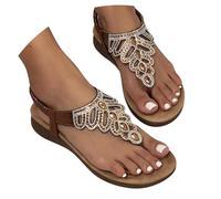 Genérico Zapatos Mujer Comodos, Sandalias Casuales De Diamantes De ImitacióN Para Mujer Con Tacones CóModos Y Suela Antideslizante Perfectas Para Usar Todos Los DíAs Y Viajes A La Playa