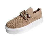 Genérico Zapatos Mujer Comodos Vestir - Calzado Casual De Decorativa con De Metal De Malla De Color SóLido A La para Mujer Zapatillas Trabajar Mujer