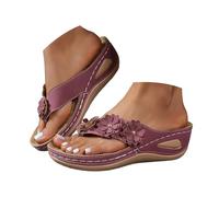 Genérico Zapatos Mujer Comodos Vestir Chanclas lataforma cuña iamantes imitación florales sandalias deslizantes ire libre Sandalias Cuña ligeros cómodos elegantes (36)