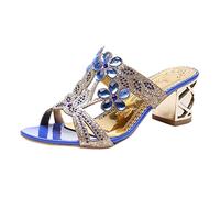 Genérico Zapatos Mujer Comodos Vestir Sandalias Cómodas Fashion Heel Slippers Fish Heel Though High Sandalls Women'S And Mouth Women'S Sandalias Sandalia de Tacon Plateadas Rosa Palo (Blue,41)