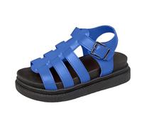 Genérico Zapatos Mujer Comodos Vestir Sandalias retro de verano tejidas para mujer, zapatos de gruesa, sandalias informales y cómodas (Blue, 42)