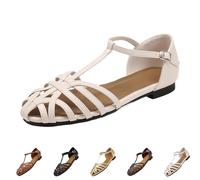 Genérico Zapatos Mujer Comodos Vestir,Zapatos Pies Anchos,Sandalias,Sandalias Comodas,Planas Comodos Vestir Verano Retro Wedge Playa Zapatillas Casual