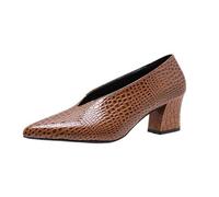 Genérico Zapatos Mujer Fiesta, Tacones Negros Mujer, Zapatos De Vestir De Tacón Alto Y Punta Redonda para Mujer Sin Cordones Cómodos Informales Transpirables Y Ligeros