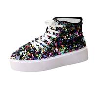 Genérico Zapatos Mujer Gran Tamaño con Lentejuelas Zapato de Carnaval de Lactes Brillante Zapato Brillante Zapatos Antideslizantes con Suela Gruesa para Fiesta Festivales, multicolor, 42 EU