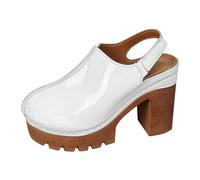 Genérico Zapatos Mujer Tacon Pies Anchos Zapatos de Verano Sandalias de Tacón Alto Y Grueso Verano para Mujer,con Diseño Comercio Exterior,Tamaño,A La Sandalia Marron (White,36)