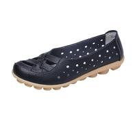 Genérico Zapatos Mujer Verano Comodos - Zapatos De Mujer Zapatos De Cuero De Moda Mocasines Calados Zapatos Casuales Zapatillas Deporte