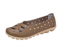 Genérico Zapatos Mujer Verano Comodos - Zapatos De Mujer Zapatos De Cuero De Moda Mocasines Calados Zapatos Casuales Zapatillas Deporte