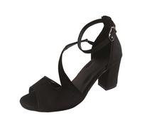 Genérico Zapatos Negros Mujer, Zapatos Mujer Vestir, Vestido De Fiesta De Moda De Color Liso con Punta Puntiaguda Y Tiras para Galas Y Bailes De Graduación